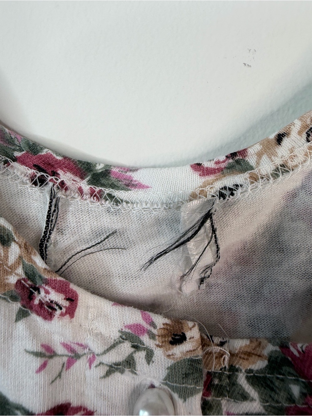 Vintage 90s Cotton Floral Cottagecore Button Front Midi Dress w Pockets medium - Picture 8 of 8
